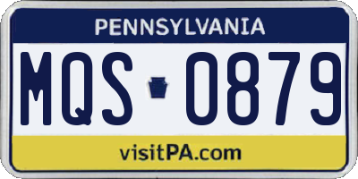 PA license plate MQS0879