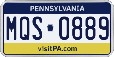 PA license plate MQS0889