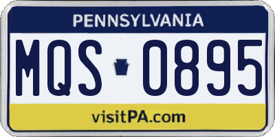 PA license plate MQS0895