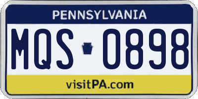 PA license plate MQS0898