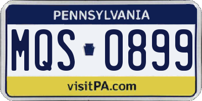PA license plate MQS0899