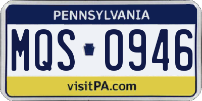 PA license plate MQS0946