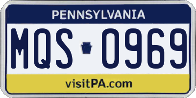 PA license plate MQS0969
