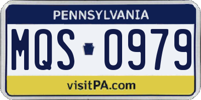 PA license plate MQS0979