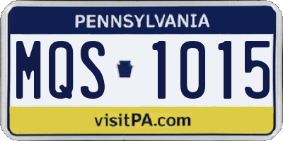 PA license plate MQS1015