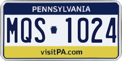 PA license plate MQS1024