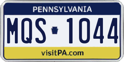 PA license plate MQS1044
