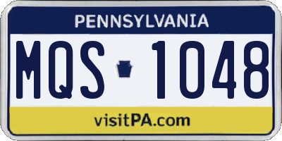 PA license plate MQS1048