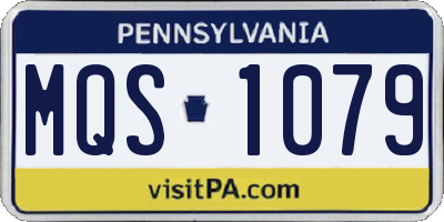 PA license plate MQS1079