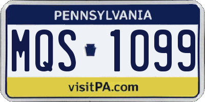 PA license plate MQS1099