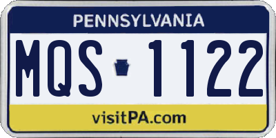 PA license plate MQS1122