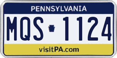 PA license plate MQS1124
