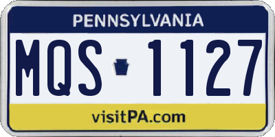 PA license plate MQS1127