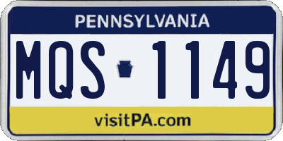 PA license plate MQS1149