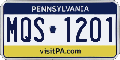 PA license plate MQS1201