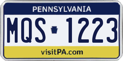 PA license plate MQS1223