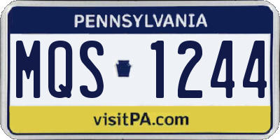 PA license plate MQS1244
