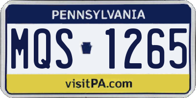 PA license plate MQS1265