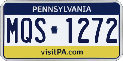 PA license plate MQS1272