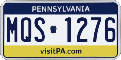 PA license plate MQS1276
