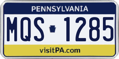 PA license plate MQS1285