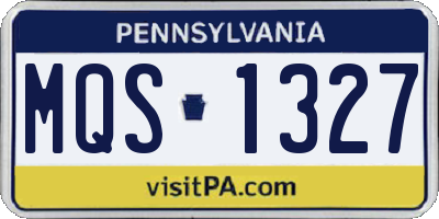 PA license plate MQS1327