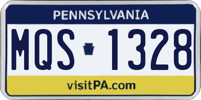 PA license plate MQS1328
