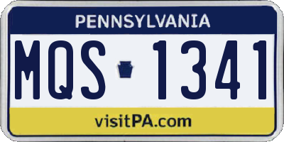 PA license plate MQS1341