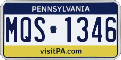 PA license plate MQS1346