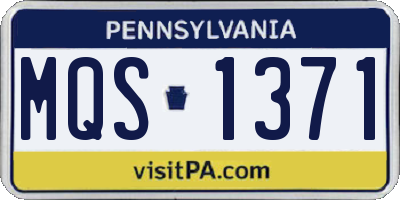 PA license plate MQS1371