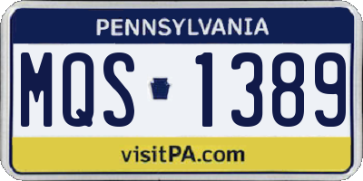 PA license plate MQS1389