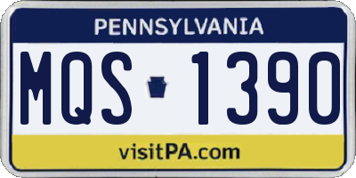 PA license plate MQS1390