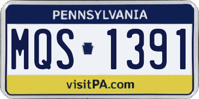 PA license plate MQS1391