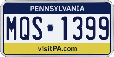 PA license plate MQS1399