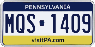 PA license plate MQS1409
