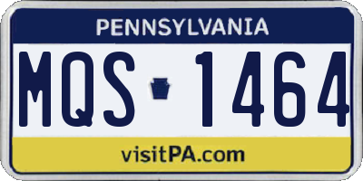 PA license plate MQS1464