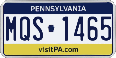 PA license plate MQS1465