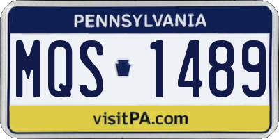 PA license plate MQS1489