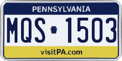 PA license plate MQS1503
