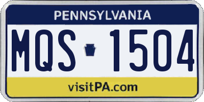 PA license plate MQS1504