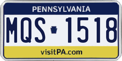 PA license plate MQS1518