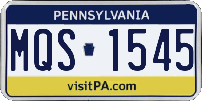 PA license plate MQS1545