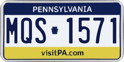 PA license plate MQS1571