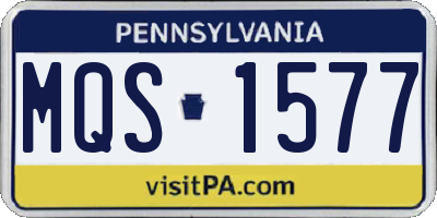 PA license plate MQS1577