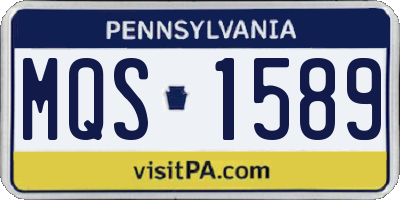 PA license plate MQS1589