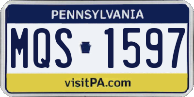 PA license plate MQS1597