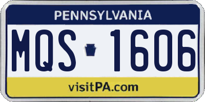 PA license plate MQS1606