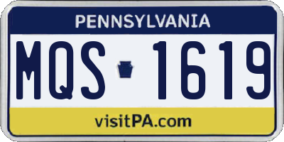 PA license plate MQS1619