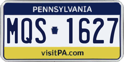 PA license plate MQS1627