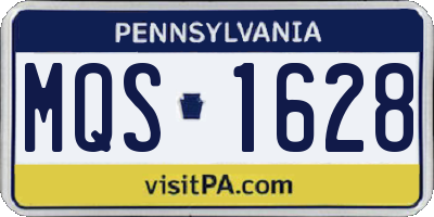 PA license plate MQS1628